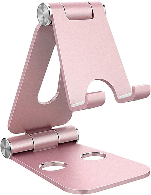 Foldable Phone Holder for Car. Universal Rose Gold Car Cell Phone Holder for Office, Bed, Table. Cute Pink Car Iphone Holder. Folding Cartop Tablet Holder Holder. Car Metal Mobile Phone Holder